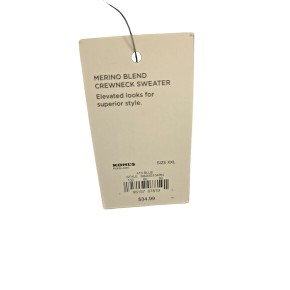 APT.9 Merino Blend Crewneck Sweater Stripe XXL Standard Fit warm soft - Picture 4 of 8